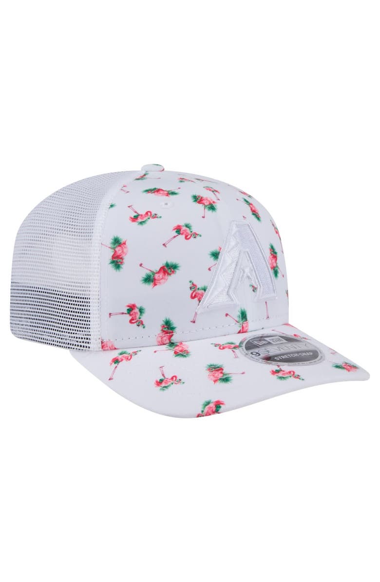 New Era Men's New Era White Arizona Diamondbacks Flamingo Mesh Back 9SEVENTY Stretch-Snap Hat, Alternate, color, White
