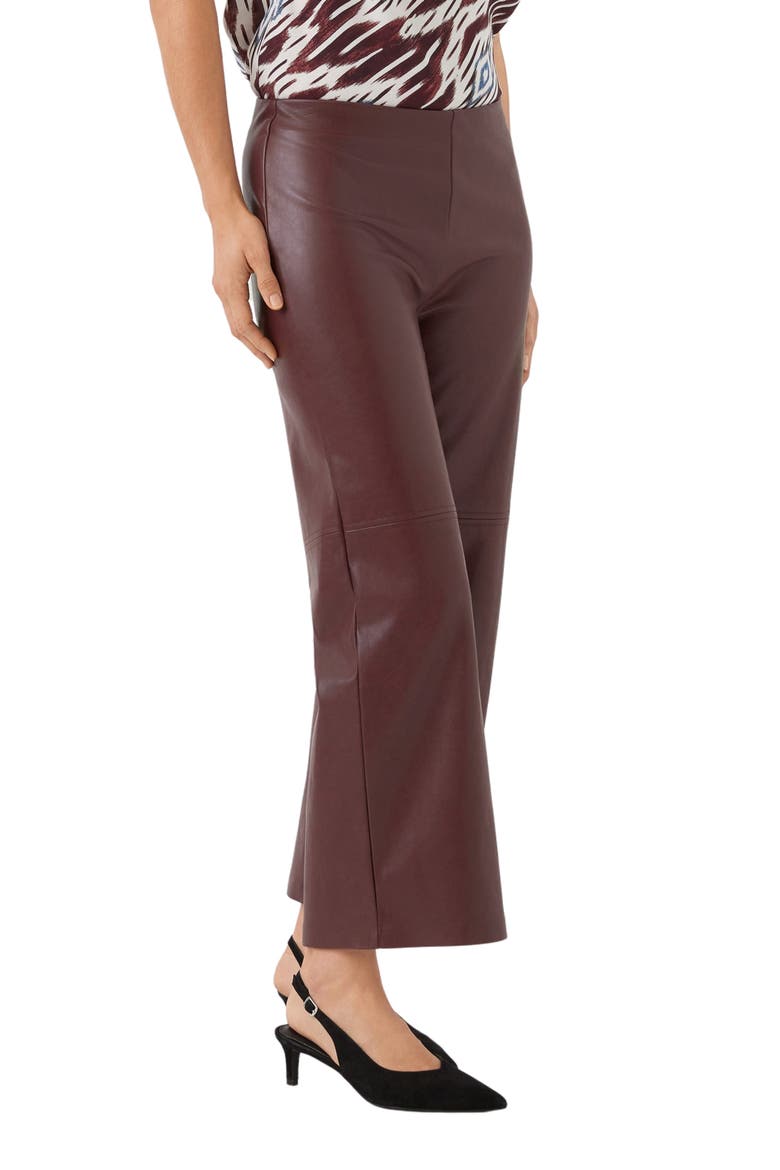 Faux Leather Wide Leg Pants, Alternate, color, WINE