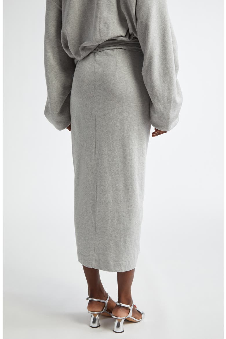 Herchive Knotted Cotton Jersey Midi Skirt, Alternate, color, GREY MELANGE