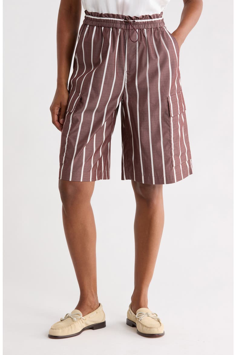 Victoria Stripe Shorts, Main, color, RUST WHITE STRIPE