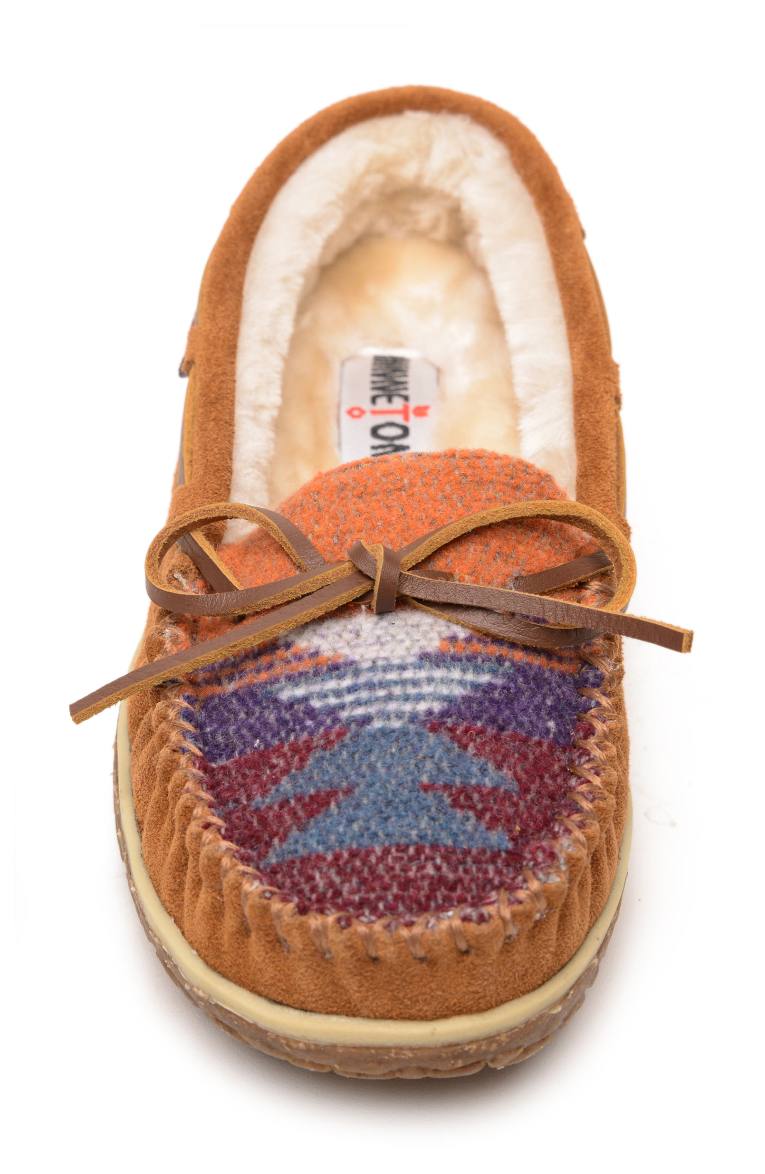 Tilia Faux Fur Lined Slipper, Alternate, color, BROWN MULTI