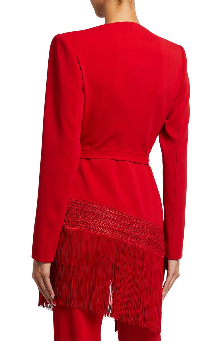 Badgley Mischka Collection Badgley Mischka Fringe Trim Wrap Jacket, Alternate, color, 