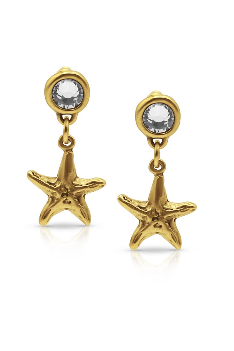 Serene Gold Plated Starfish Earrings, Main, color, Gold
