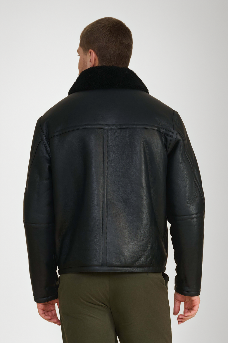 Christopher Shearling Jacket, Alternate, color, Black