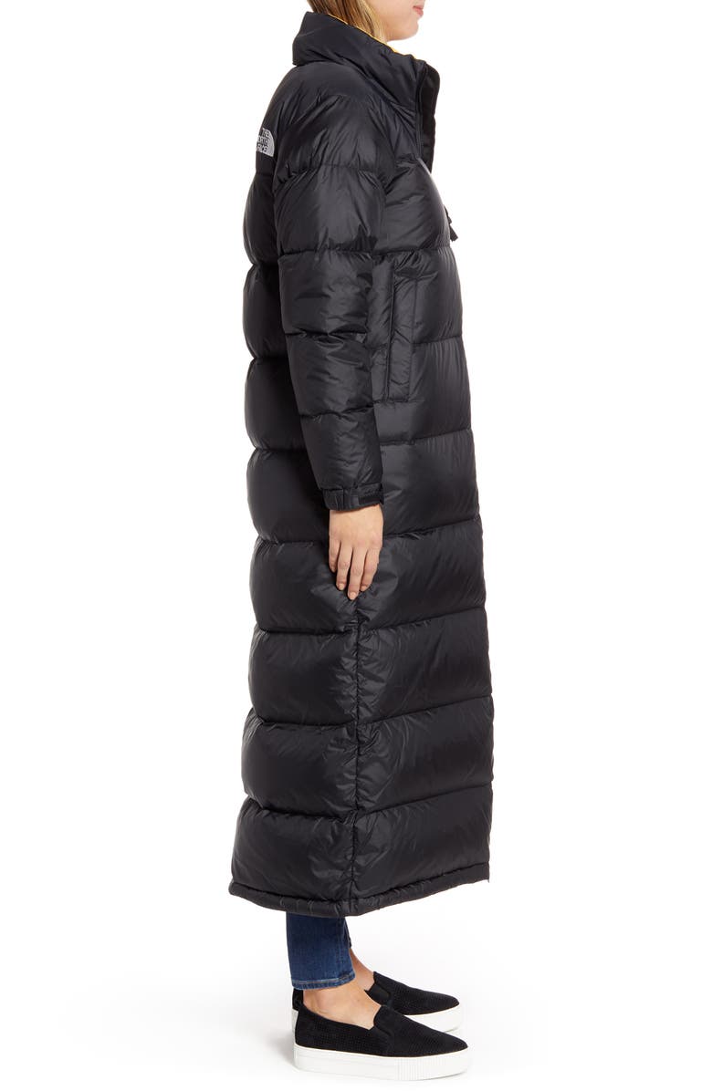 The North Face Nuptse Long Water Repellent Down Coat, Alternate, color,