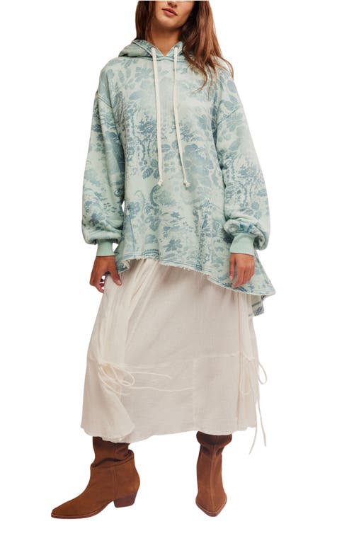 Free People Magpie Cotton High-low Hoodie In Ice Combo