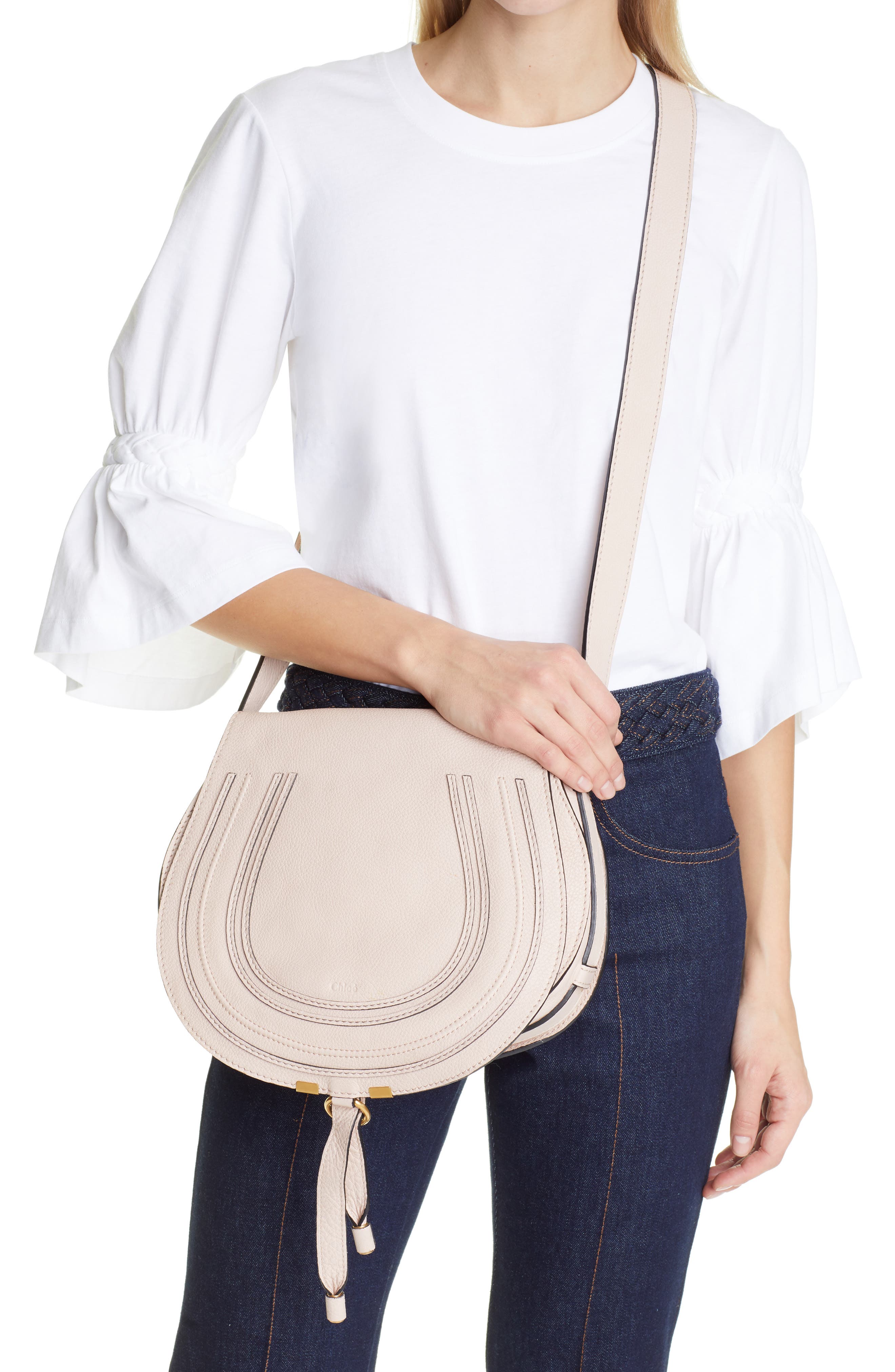 Chloé Medium Marcie Leather Crossbody Bag, Alternate, color, 