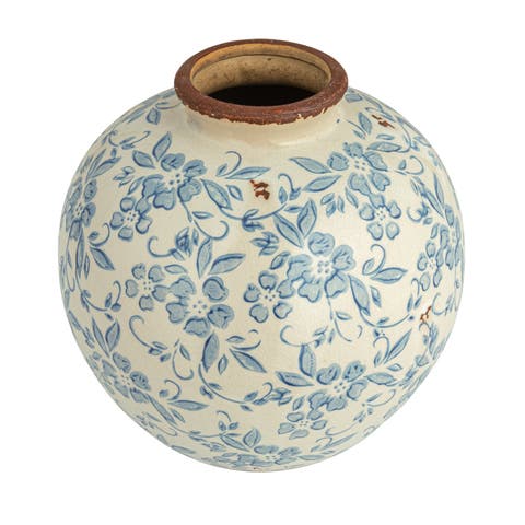 Vase with Transferware Pattern