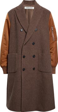 Undercover Mixed Media Double Breasted Coat