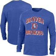 Champion Men's Champion Heather Royal Denver Broncos Ultimate Tri-Blend Long Sleeve T-Shirt