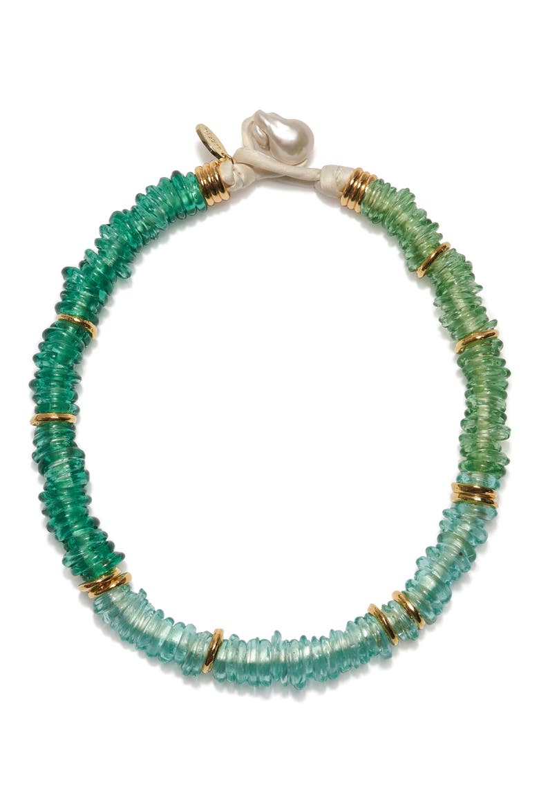 Lita Beaded Cultured Freshwater Pearl Necklace, Main, color, BLUE/GREEN