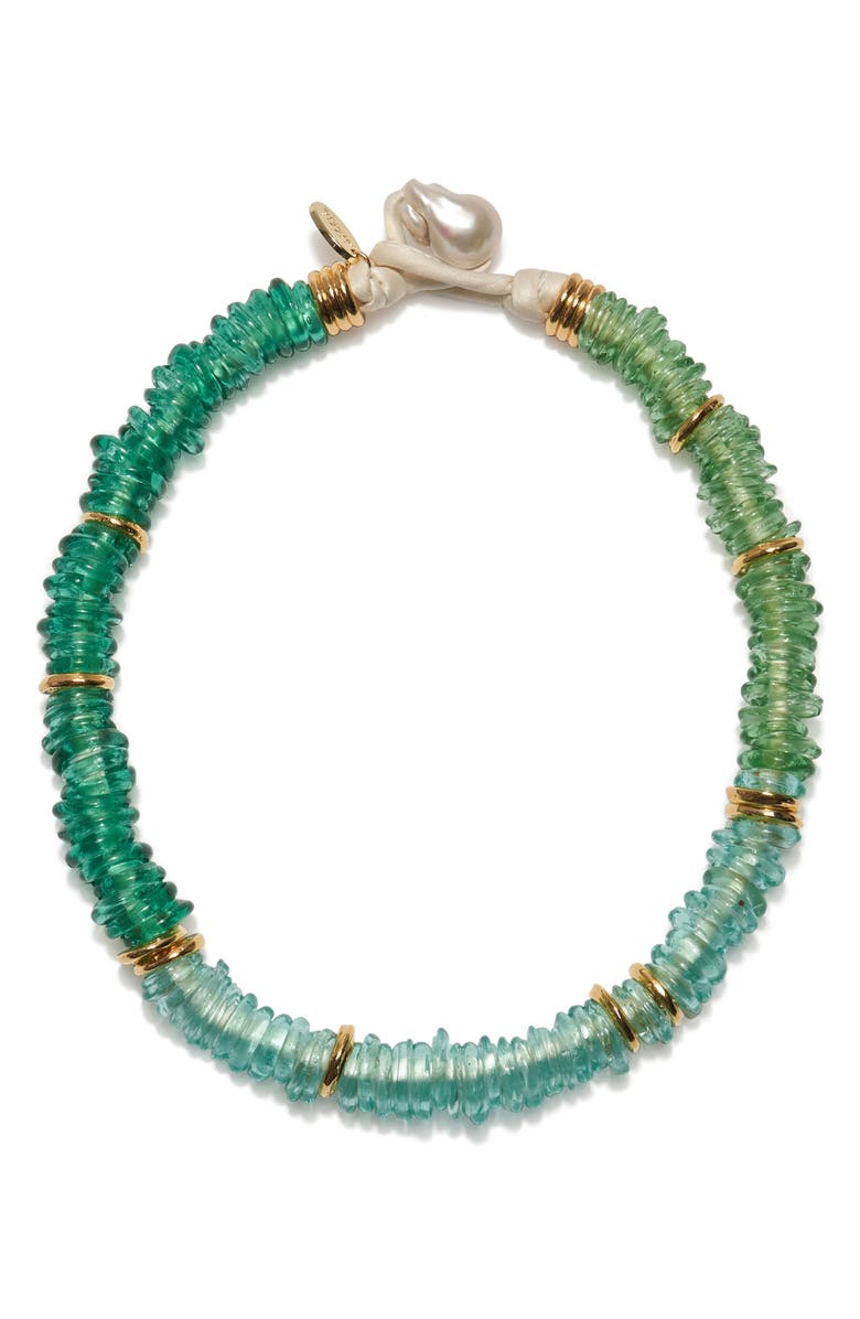 Lizzie Fortunato Lita Beaded Cultured Freshwater Pearl Necklace, Main, color, Blue/Green