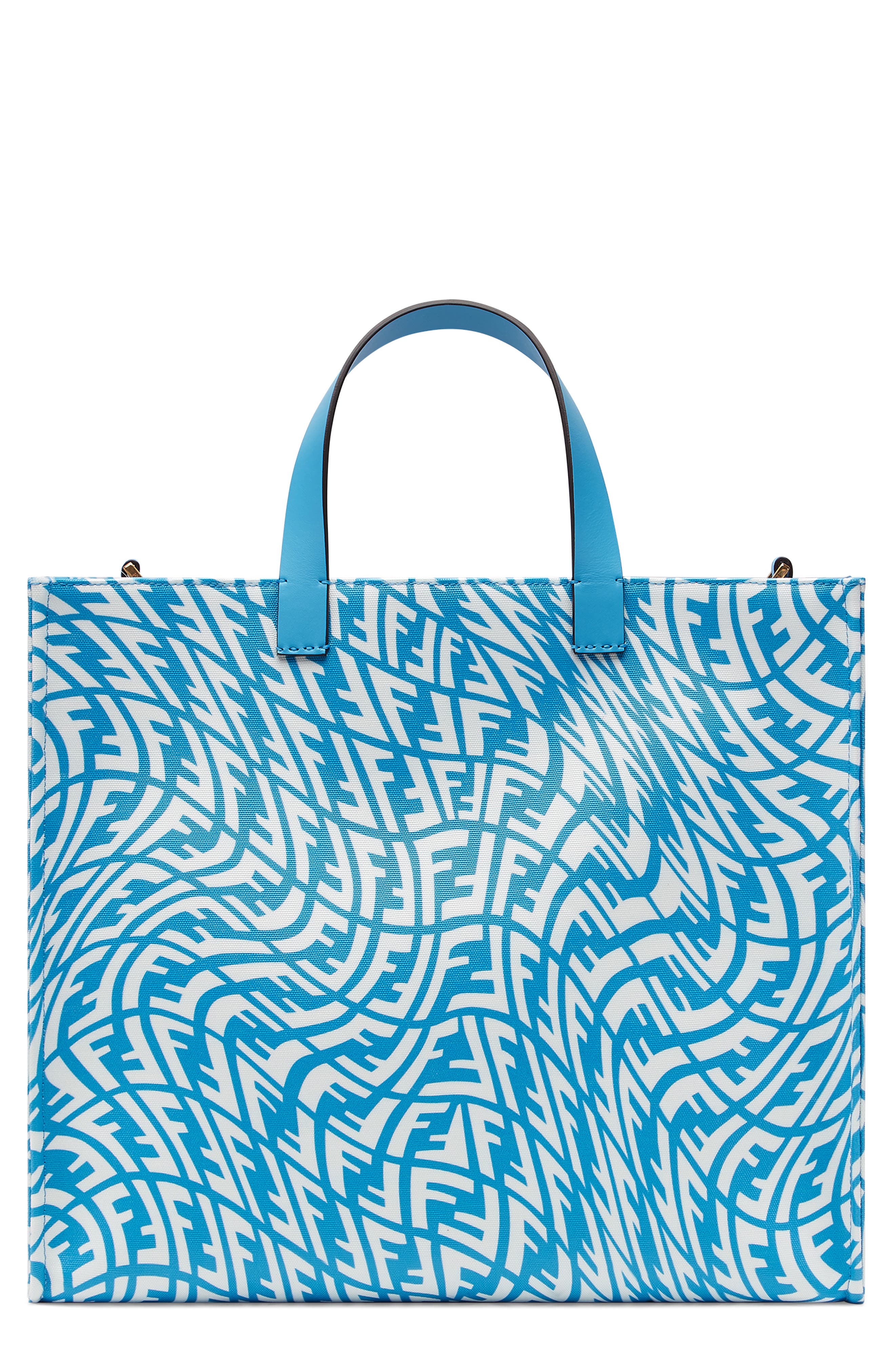 Fendi x Sarah Coleman Fish Eye Double-F Logo Print Canvas Tote, Main, color, 