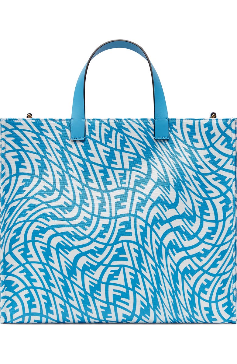 Fendi x Sarah Coleman Fish Eye Double-F Logo Print Canvas Tote, Main, color,