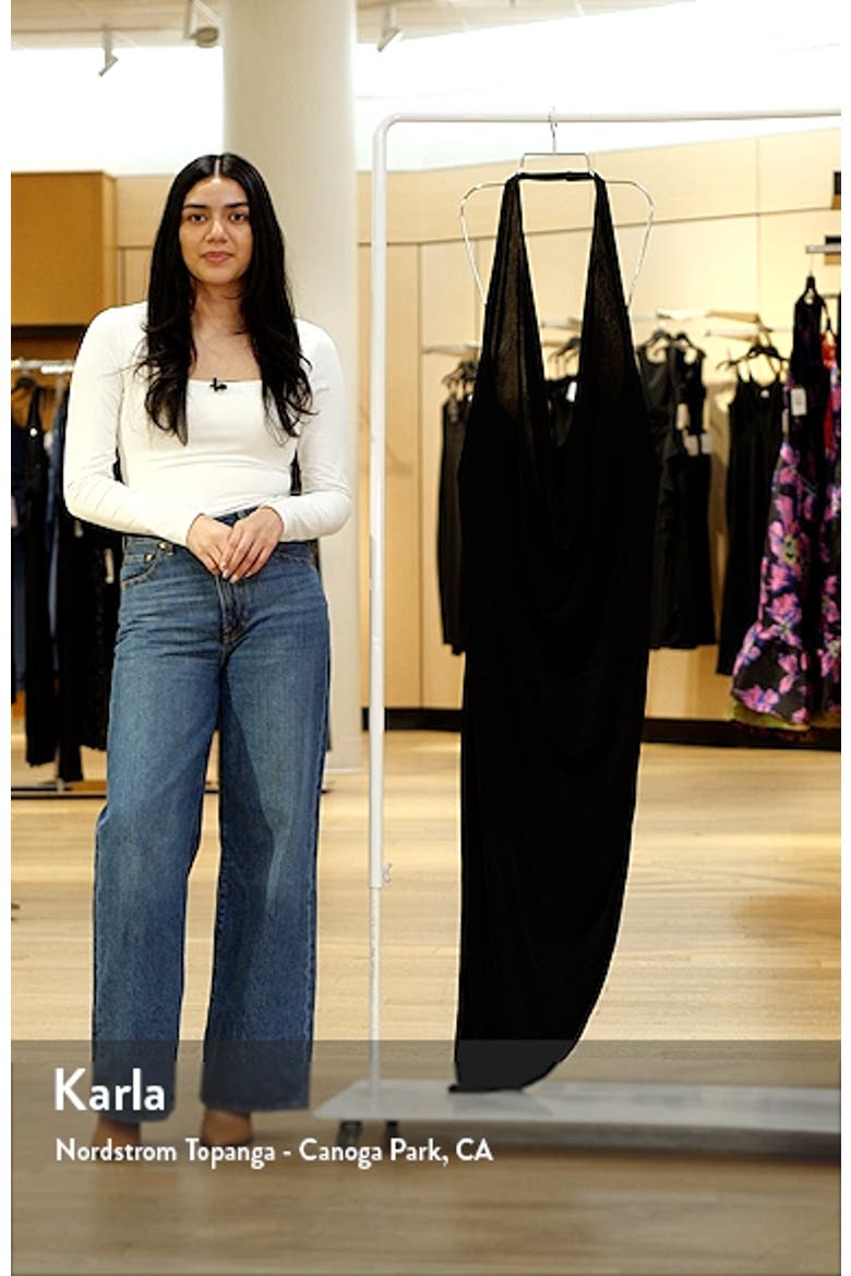 Cowl Neck Asymmetric Hem Stretch Dress video