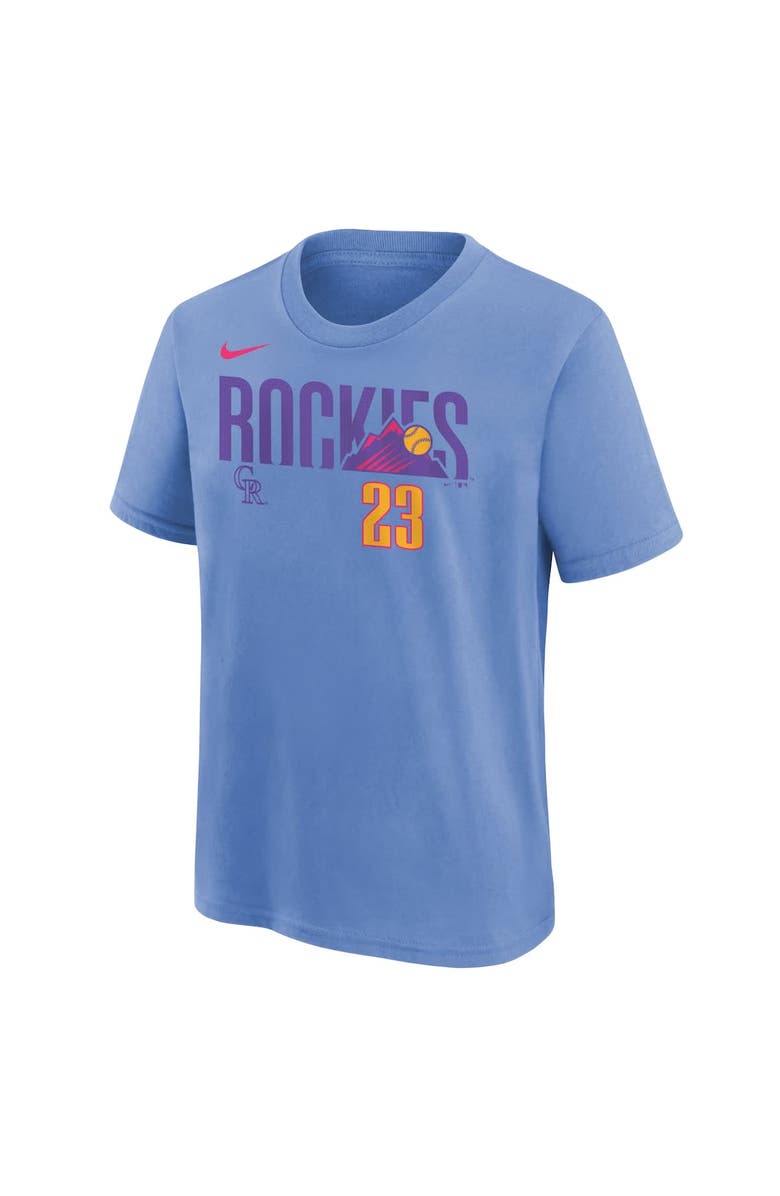 Nike Youth Nike Kris Bryant Light Blue Colorado Rockies Fuse City Connect Name & Number T-Shirt, Alternate, color, Light Blue