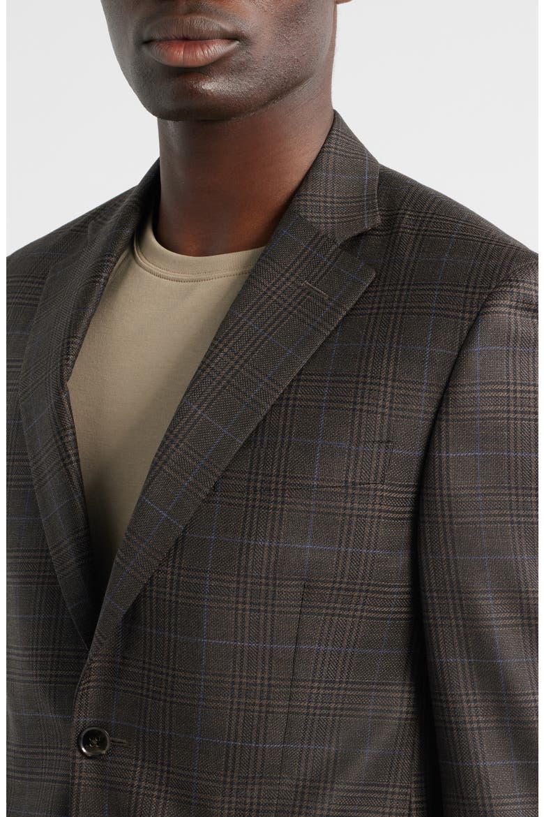 Flynn Classic Fit Brown Plaid Wool Sport Coat, Alternate, color, BROWN