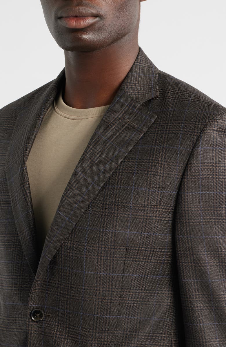 Peter Millar Flynn Classic Fit Brown Plaid Wool Sport Coat, Alternate, color, Brown
