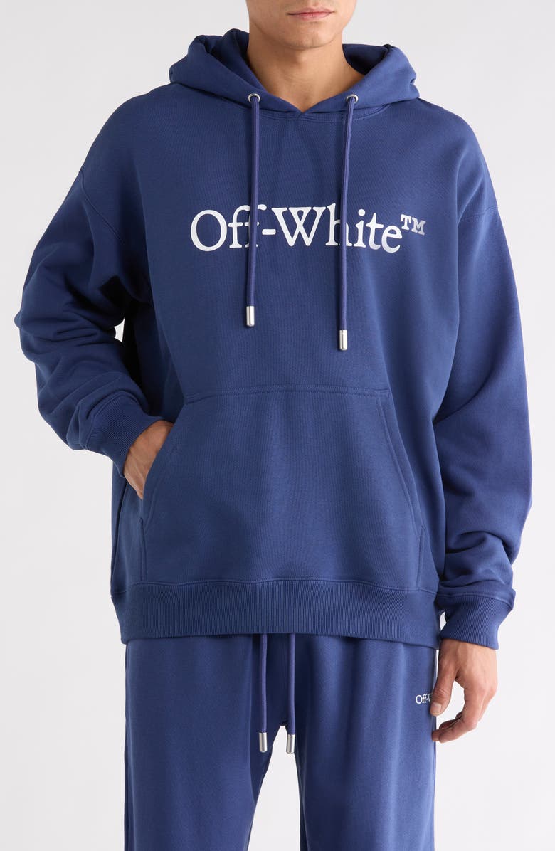 Off-White Big Bookish Skate Graphic Hoodie, Main, color, Dark Blue-White