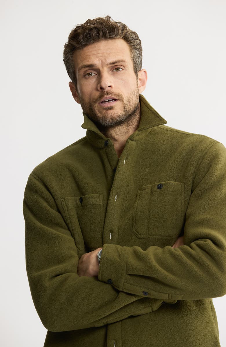 JACHS Shirt Jacket with Faux Fur Lining, Alternate, color, Olive