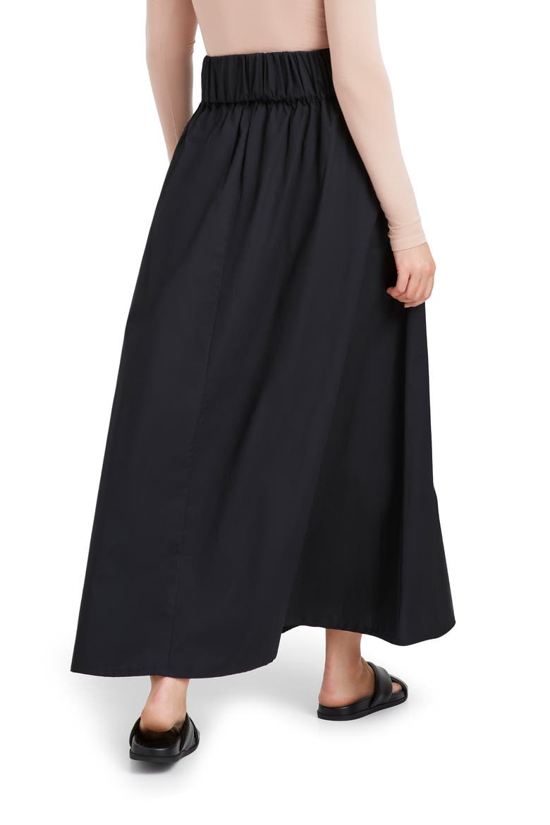 Raven Cotton Poplin Maxi Skirt, Alternate, color, BLACK