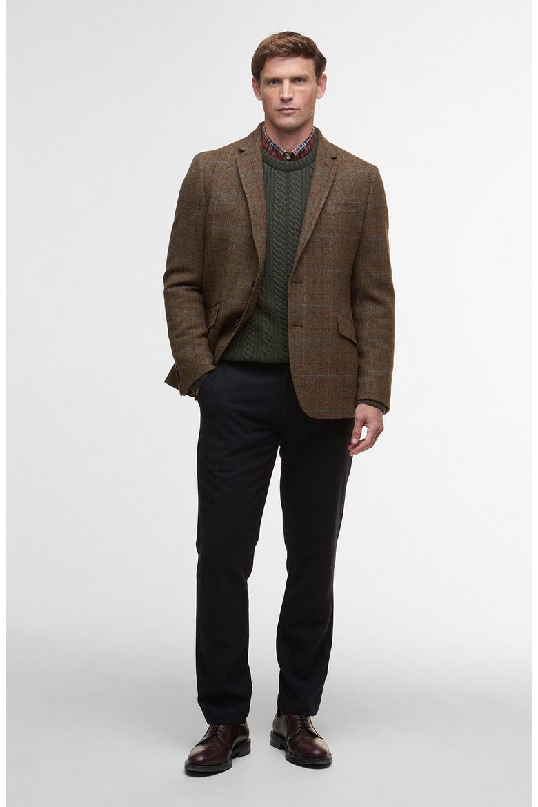 Sullivan Brown Tattersall Wool Blend Flannel Sport Coat, Alternate, color, BROWN
