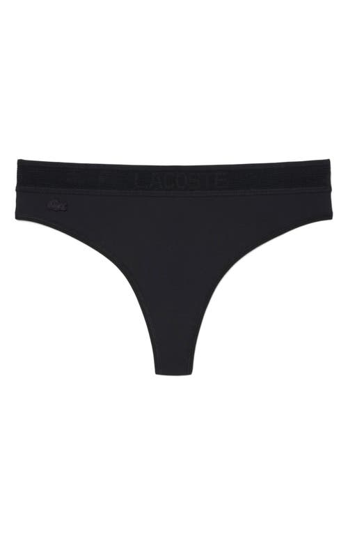 Lacoste Solid Thong In Black
