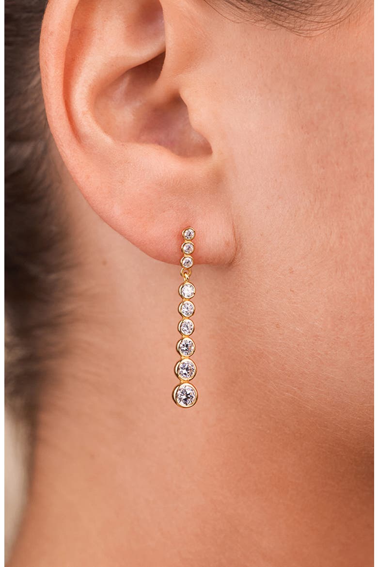 Ianthe Brillient Cubic Zirconia Drop Earrings, Alternate, color, GOLD