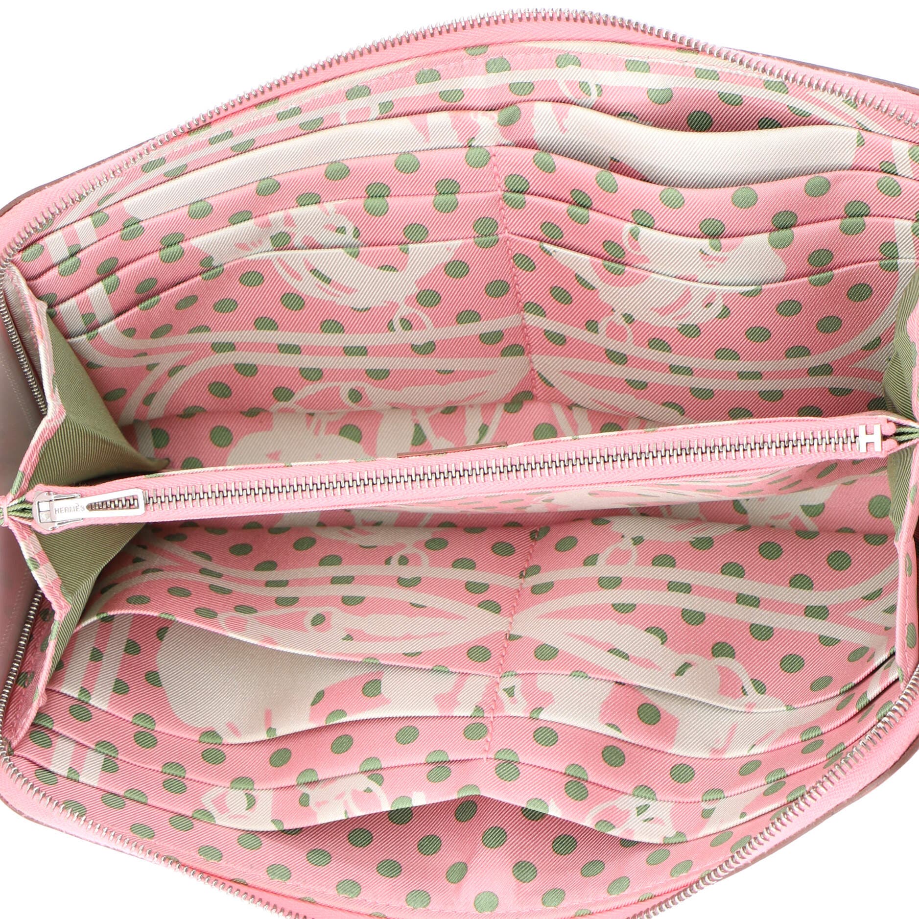 Pre-Owned Hermes Azap Zip Around Wallet Silk'in Epsom Long, Alternate, color, Rose Confetti