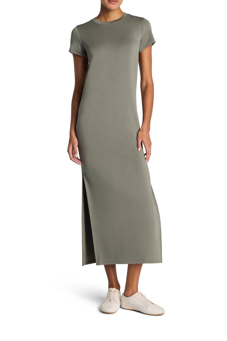AirEssentials Stripe Side Slit Maxi Dress, Main, color, FROSTED MOSS