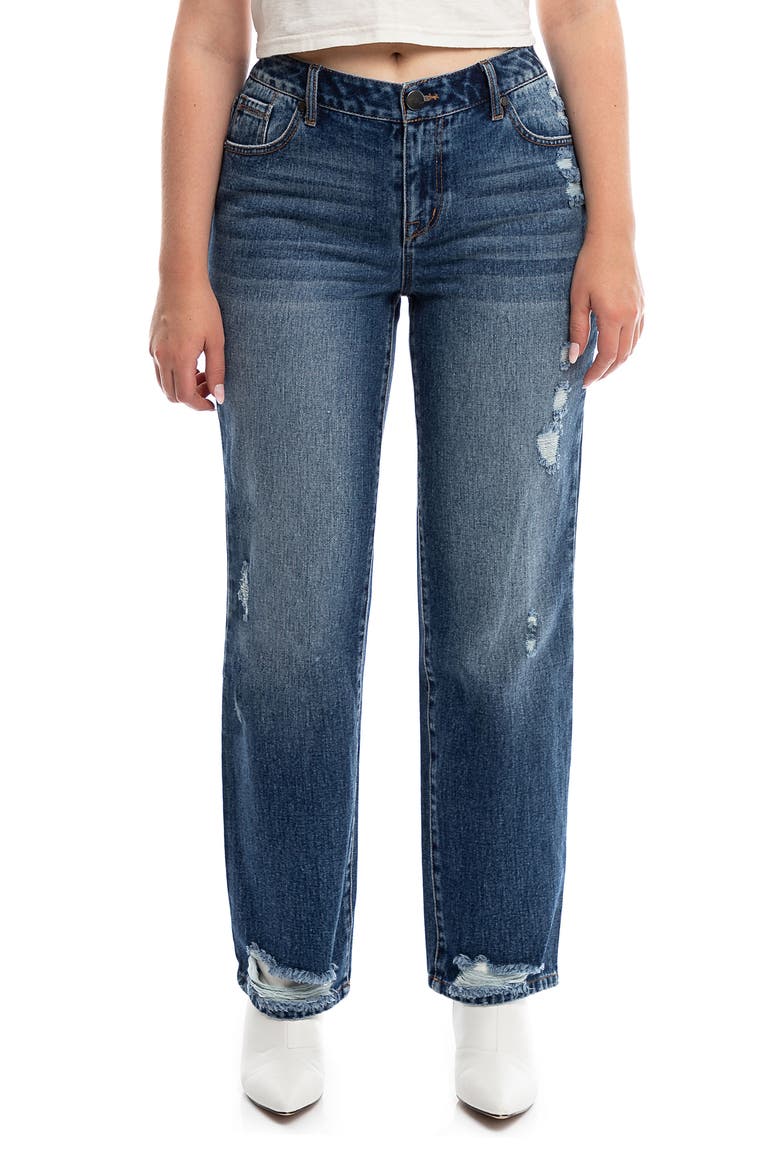 Ripped High Waist Straight Leg Jeans, Main, color, MINNA