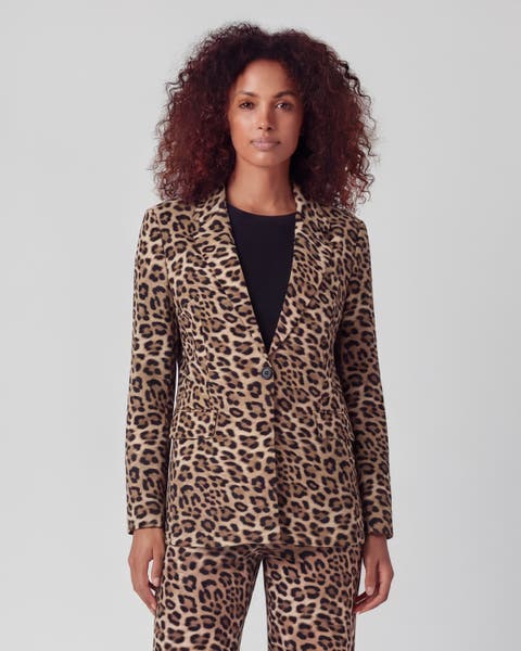Leopard Womens Tailored Blazer