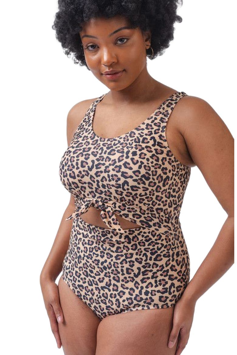 Knotted One-Piece, Alternate, color, Leopard