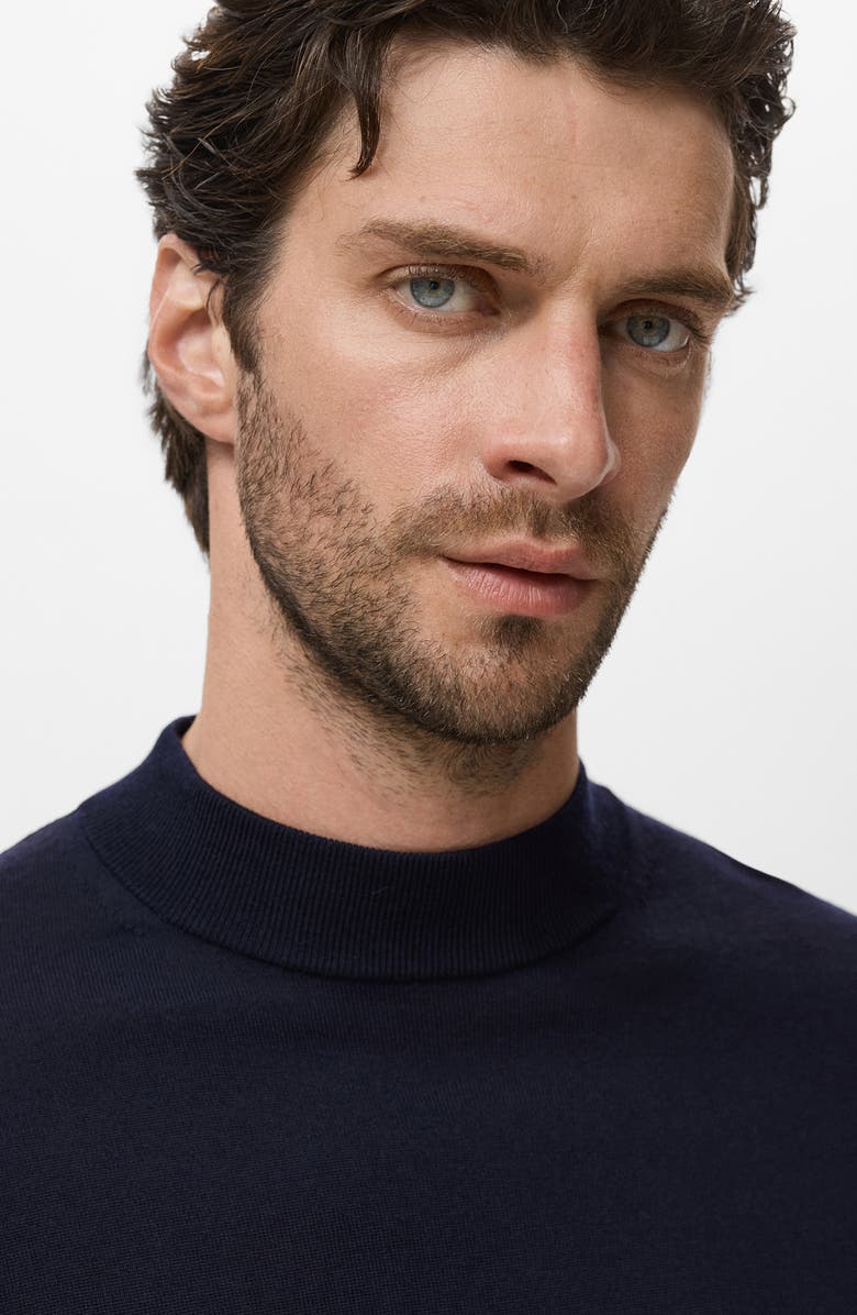 MANGO Turtleneck Wool Sweater, Alternate, color, Navy