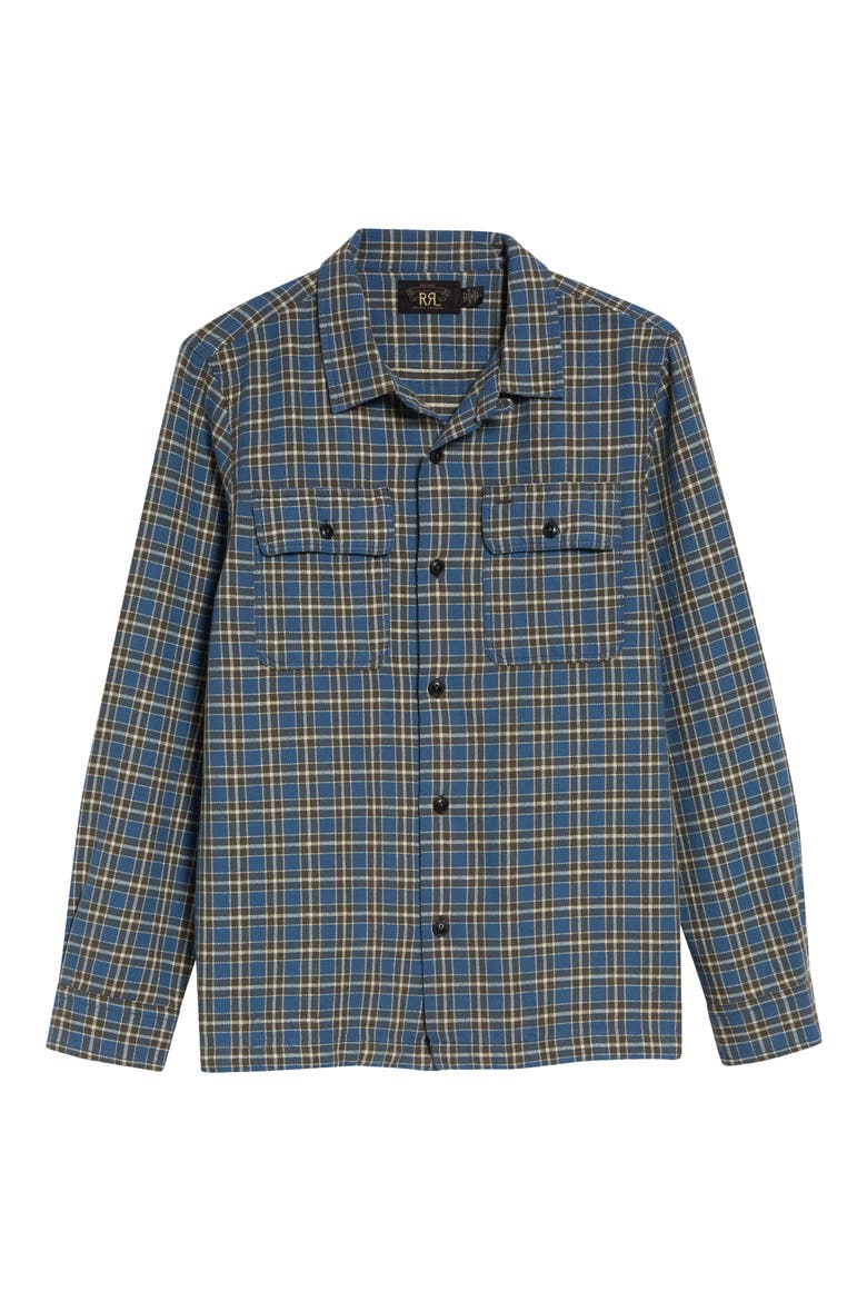 Matlock Plaid Cotton Button-Up Shirt, Main, color, RL-811 BLUE/ GREY