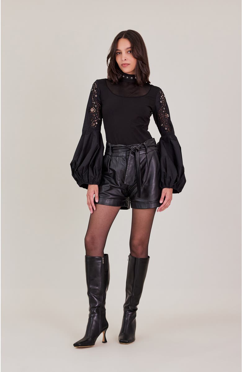 Anne Fontaine Lenna Top, Alternate, color, Black