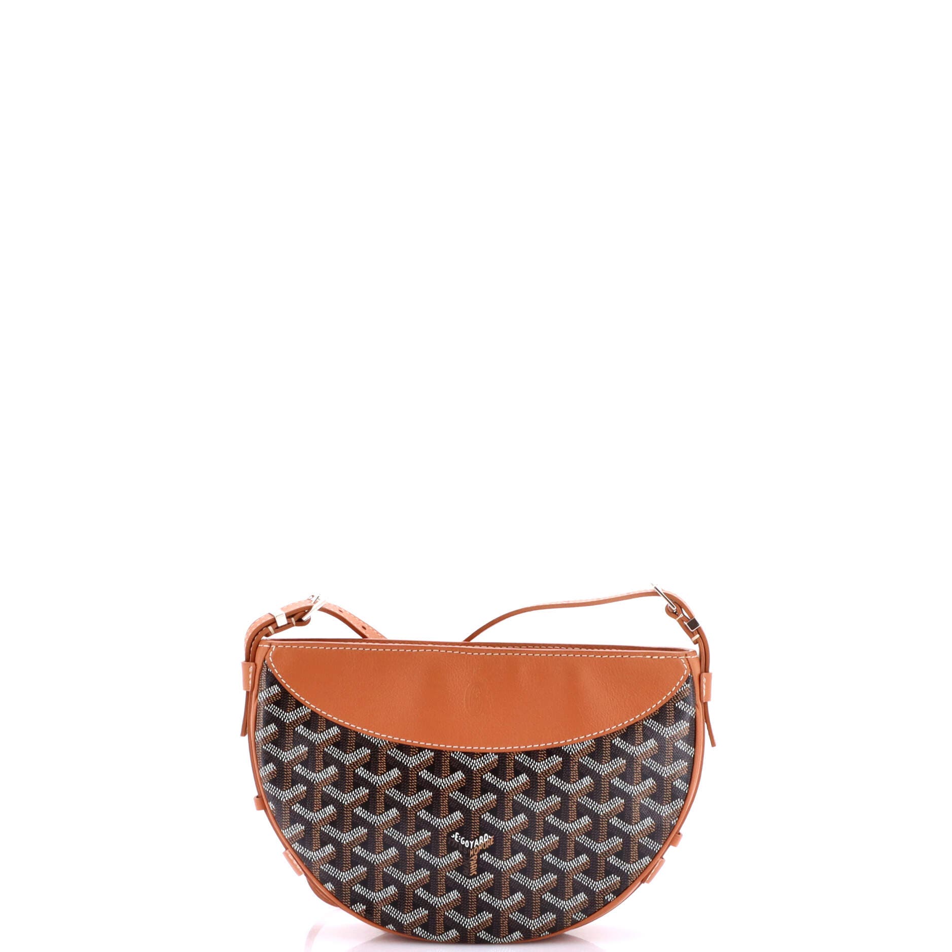 Pre-Owned Goyard Hirondelle Shoulder Bag Coated Canvas and Leather, Alternate, color, Brown