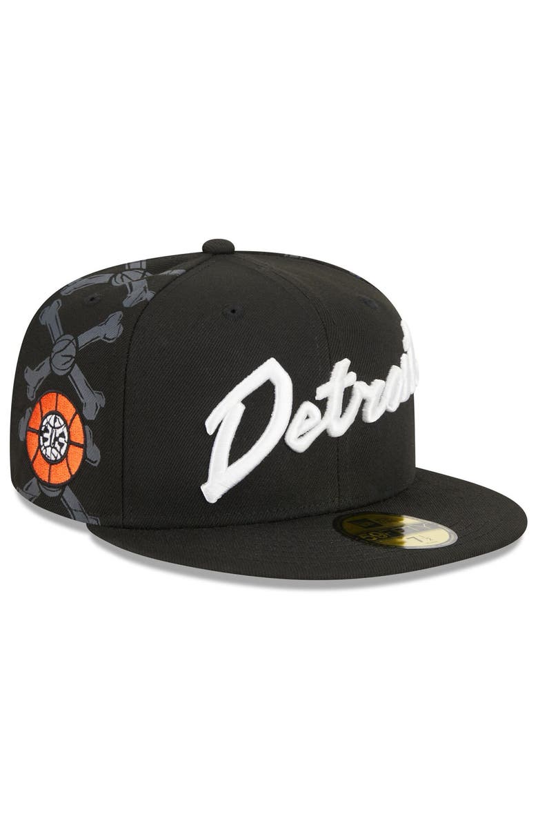 New Era Men's New Era Black Detroit Pistons 2023/24 City Edition 59FIFTY Fitted Hat, Main, color,