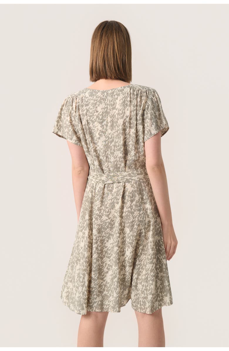 Soaked in Luxury SLSylvia V-neck Short Sleeve Belt Dress, Alternate, color, Shadow Drop Print