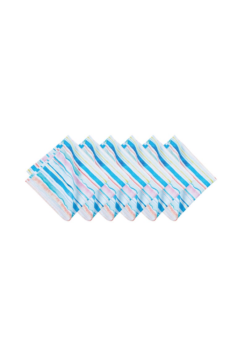 Mermaid Garden Stripe Napkin Set of 6, Alternate, color, Blue