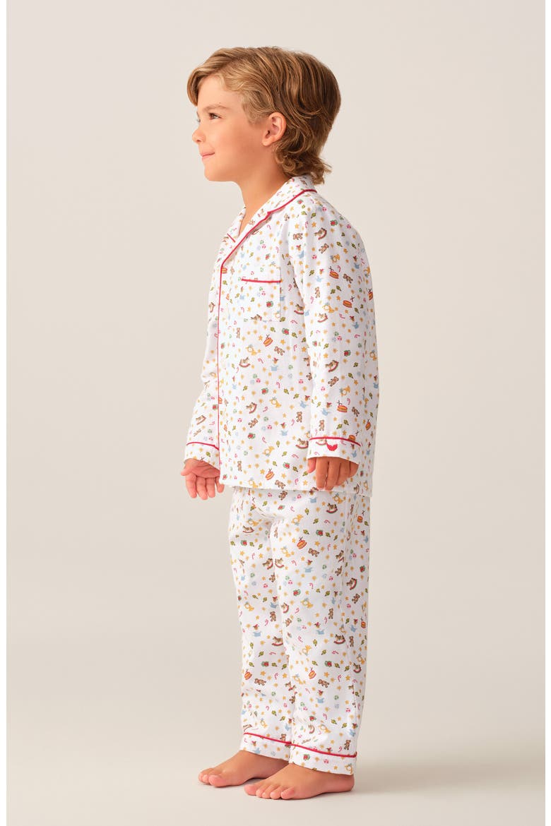 Kids' Two-Piece Cotton Blend Pajamas, Alternate, color, WHITE