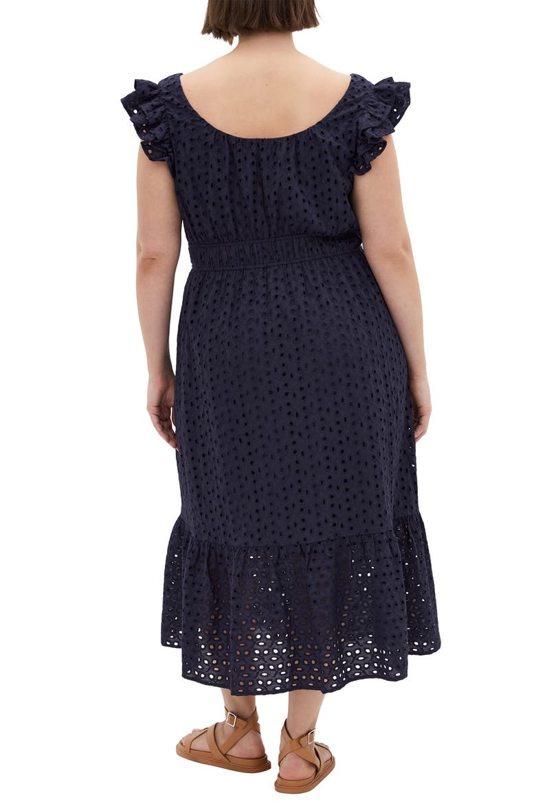 Sweet Broderie Anglaise Maxi Dress, Alternate, color, NAVY
