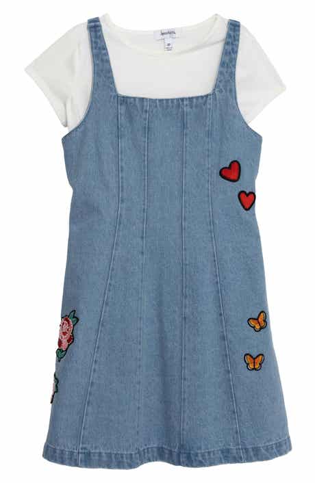 Speechless Kids' T-Shirt & Denim Dress Set