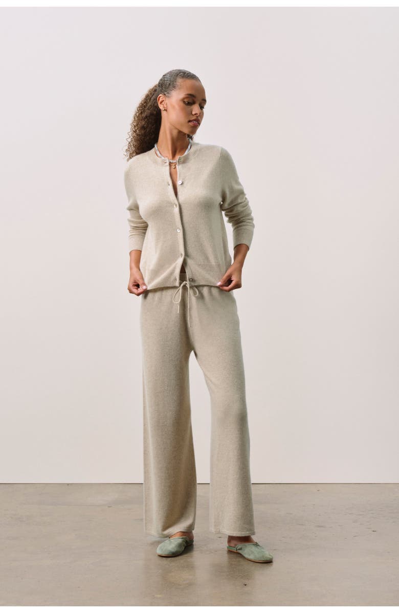 NAKED CASHMERE Long Sleeve Button Front Cardigan, Alternate, color, Flax