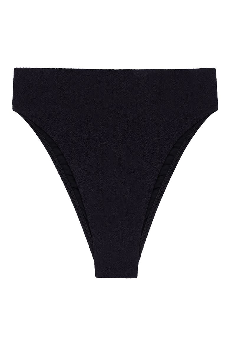 Gigi Hot High Waist Bikini Bottoms, Alternate, color, BLACK
