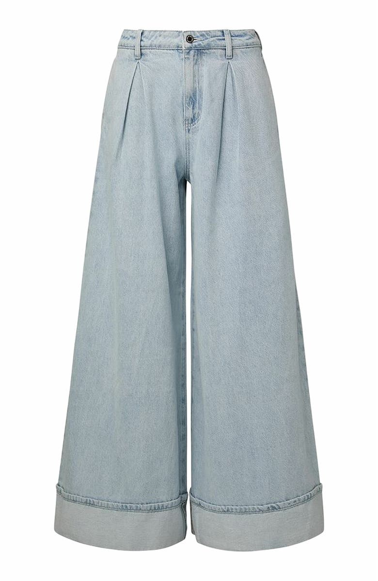 WeWoreWhat Pleated Wide Leg Jean, Main, color, 