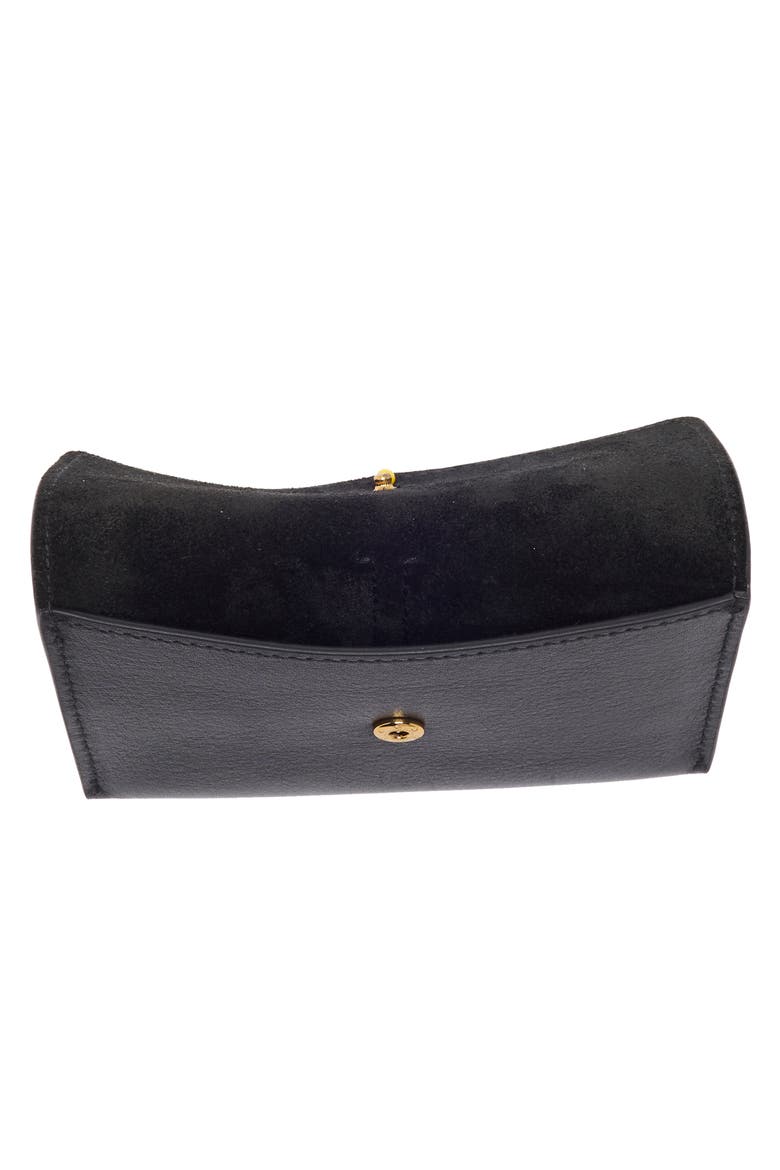 Charm Ring Leather Card Case, Alternate, color, TRUE BLACK