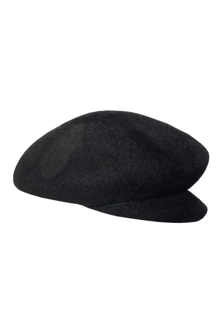 Ami Sculptural Felt Cap, Alternate, color, Black