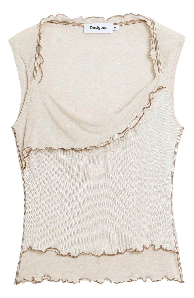 Desigual Lettuce Edge Sleeveless Top, Alternate, color, 