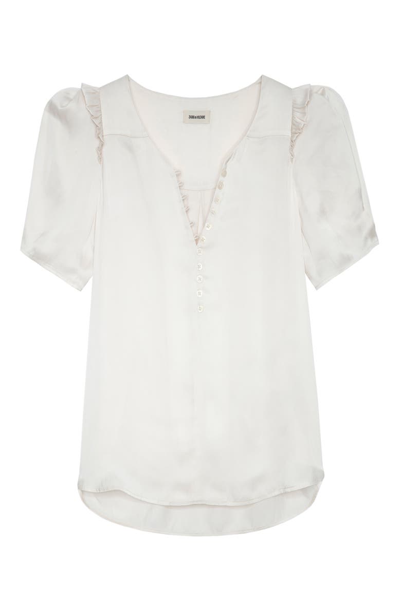 Twisty Satin Ruffle Top, Alternate, color, LIN